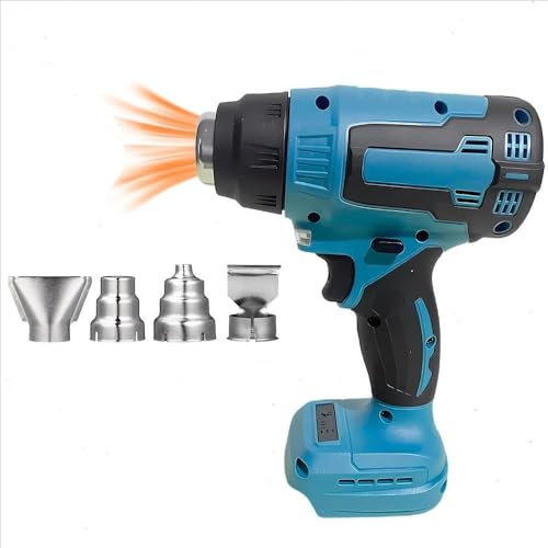 LUSKSk Heat Gun Cordless Compatible with Makita 18V Battery Electric Hot Air Gun with 34Nozzle,No Battery Tool only, for Vinyl wrap Shrink Tubing
