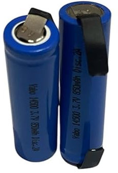 02PZ Batteria a Litio Ricaricabile 14500 3.7V 850mA Disc.2A con Lamelle - dimensioni: 14mmx50mm