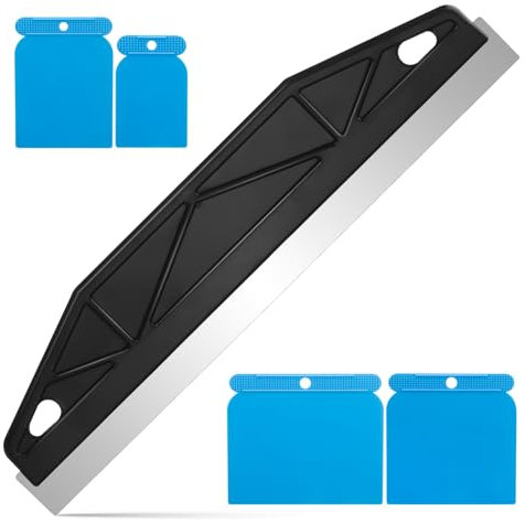 Shield Paint Guard for Cutting In, Black 12in Multi-Purpose Straight Edge Painting Tool, Comes with 4 Scraper
