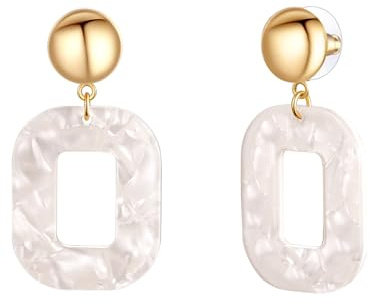 Lulu Jane Damen Ohrringe aus Metall-Legierung mit Acryl Modeschmuck Ohrhänger gelbgold