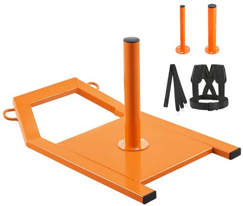 VEVOR Unisex – Erwachsene Krafttraining Zugschlitten Fitness-Schlitten, Orange, 500 x 330 x 300 mm