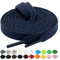Handshop 2 pares de cordones planos para zapatillas 10mm ancho 20 colores, cordones anchos para zapatillas deportivas, zapatillas de skate Azul Marino 137 cm