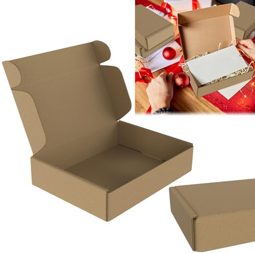 XINZI 20-er Faltschachtel, 20x15x5cm Maxibriefkartons Versandschachtel Braun Büchersendung, Paketkasten für Warensendung, Faltkarton, Postkarton für den Transport von Kleinwaren und Büchern