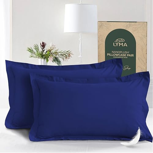 LYMA Pillow Cases Pack of 2 & 4,Ultra Soft Breathable Housewife & Oxford Cover, OEKO-TEX Certified,Nanoplush Double Brushed Quick Dry Pillowcases, Envelope Closure Wrinkle Fade Resistant,50x75 CM