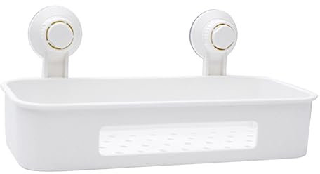 BEBEMOKO Küchenregal Wand Weiß Mit Saugnapf Regal Ohne Bohren Für Glatte Oberflächen Ablage Mit Saugnapf Weiß Für Bad Und Küche Organizerkorb Leicht Zu Montieren