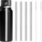 4pcs Metal Straw Replacement for Hydro Flask 40oz Wide Mouth with Straw Cap, Stainless Steel Cup Straws with 2pcs Brushes Compatible with HydroFlask Wide Mouth Bottle(Silver)