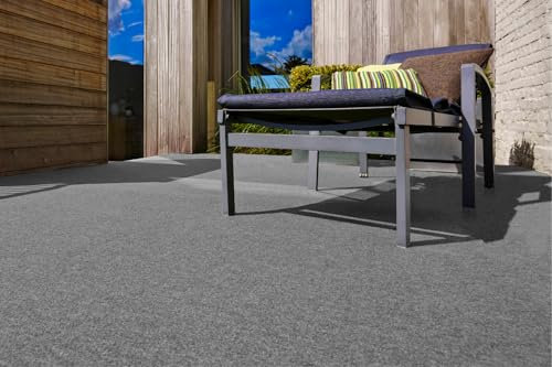 andiamo Kunstrasenteppich Field mit Noppen - Kunstrasen Outdoor zur Verwendung als Balkon Bodenbelag oder Outdoor Teppich - witterungsbeständig und zuschneidbar 200 x 250 cm Grau