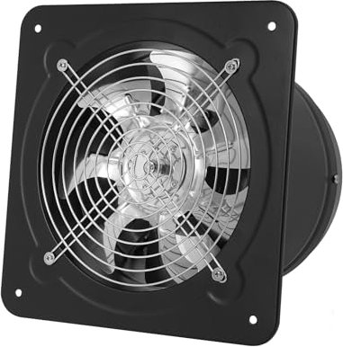KAPIPALA 80W 195mm Abluftventilator 850m³/h/500CFM Küchenabluftventilator Badlüfter Leiser mit Rückstauklappe Wandventilator Höhe 15cm für Küchen, Lagerhallen, Garagen