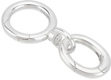 PH PandaHall 925 Sterling Silver Spring Gate Ring Swivel Clasp Clips Double Opening Lobster Clasp Spring Clip Snap Hook with Gate Ring for Keys Necklace Bracelet DIY Jewellery Making, 12.5/19.5mm