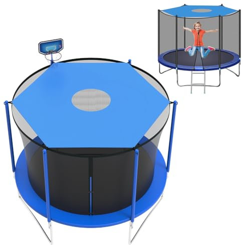 CEWROM Housse de Protection Solaire pour Trampoline, 244 cm Pour Trampoline à 6 Barres, Imperméable, Auvent Trampoline, Tente Protection Solaire, Couverture Anti-UV pour Accessoires Trampoline