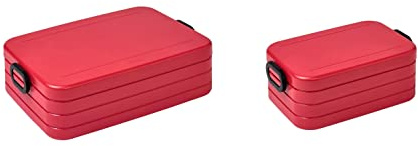 Mepal | Take a Break Duo Pack | Brotdose To Go | Lunchboxen für 2 bis 4 Sandwiches oder 4 bis 8 Brotscheiben | ideal für Meal Prep | Essenbox mit Unterteilung | Nordic Red