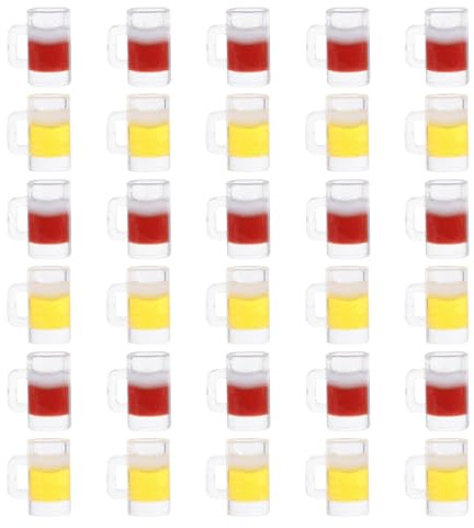 Gatuida 30 Stück Puppenhaus Bierkrüge Mini Klare Biergläser Kleine Cocktailgläser Für Bar Und Küche Spielset Resin Trinkgläser Zum Basteln Und Dekorieren
