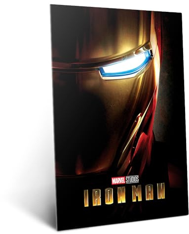 Displate Metallposter Marvel - Iron Man - Classic Iron Man Plakat - Wandbilder Moderne Bilder Wohnzimmer Deko Schlafzimmer - Geschenk - Wanddeko Metall Poster 48 cm x 67.5 cm