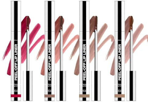 Rudfovn 4 Pcs Peel Off Lip Liner Set, Long Lasting Removable Finish Waterproof Lip Stain