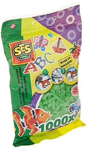 SES 00703 Children's Packet of 1000 Green Iron-on Beads
