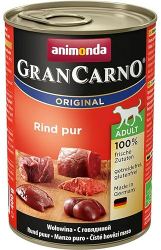 Animonda Gran Carno Hundefutter Adult Rind pur, 6er Pack (6 x 400 g)