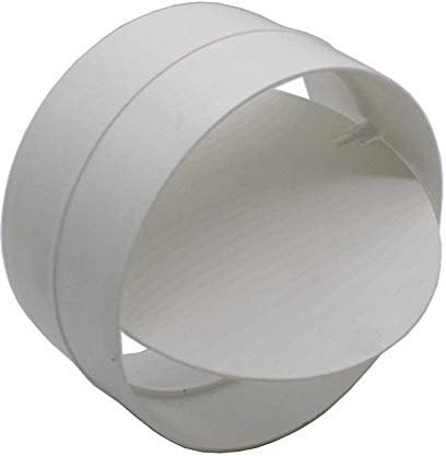 Kair Connector with Backdraught Shutter 125mm - 5 inch Non-Return Damper Flap to Connect Duct Pipe or Flexible Ducting Hose