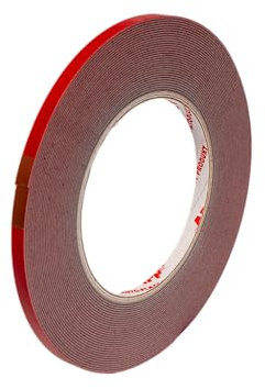 AUTO-PLAST PRODUKT APP Acryl Tape Ruban Adhésif Double Face Extra Fort | Adhésif de montage pour intérieur et extérieur | Rouge | Rouleau de 10 m x 6 mm