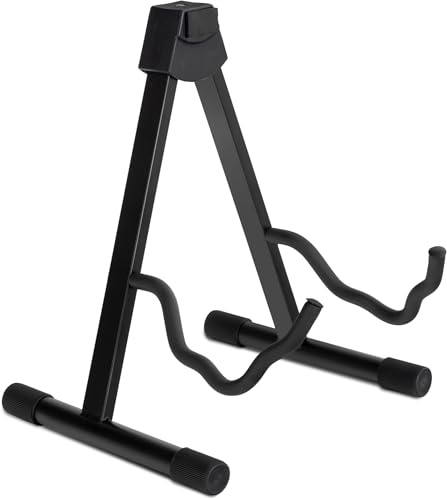 Classic Cantabile GS Kombi-Gitarrenständer (Universalständer, 3-fach verstellbar, Standfläche 32 x 29cm, gepolsterte Auflagefläche, Gummifüße, Schwarz)