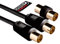 rhinocables Coaxial TV Aerial Cable with Gold-Plated Connectors | Male to Male RF Coax Lead with Female Adapter | Universally Compatible Fly Lead for HD/Standard TVs & Satellite Receivers (10m,Black)