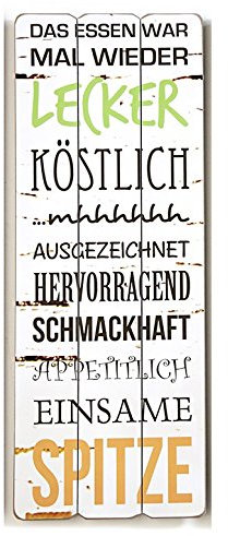 Cepewa Bild mit Spruch Das Essen war einfach köstlich, Vintage-Schild für Küche, Restaurant, Bistro, Café oder Esszimmer, dekorativ im Shabby Look, Maße: 80 x 30 cm, MDF- Holz
