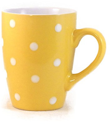 Becher, Tasse, gelb gepunktet, 250ml