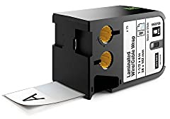 Dymo XTL Laminated Wire/Cable Wrap 1-1/2 x 4 (38 mm x 102 mm) - Black on White