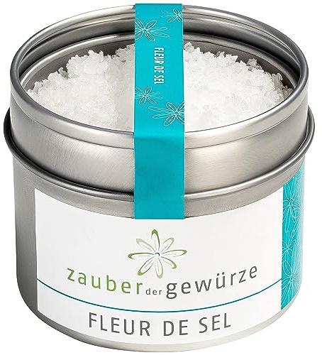 Zauber der Gewürze Fleur de Sel – Feine Salzblumen perfekt für Fleisch, Fisch, Gemüse und Salate, 89 g