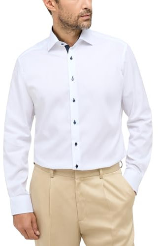 ETERNA Herren Pinpoint Oxford Hemd MODERN FIT 1/1 weiß 44_H_1/1
