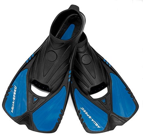 Aqua Speed Trainingsschwimmflossen Erwachsene | Schwimmflossen blau-schwarz | Fußteilflossen | Trainingsflossen Fersenlaschen | Swimming Flippers | Gr. 42/43 | Action
