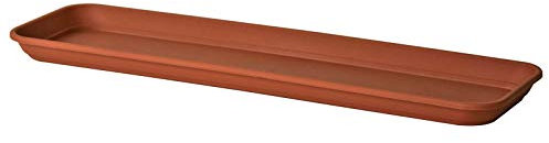 Euro3Plast Inis Untersetzer für Blumenkasten 36 cm 46 cm 56 cm 76 cm lang Innen- und Außenbereich geeignet (36x16 cm, Terrakotta)