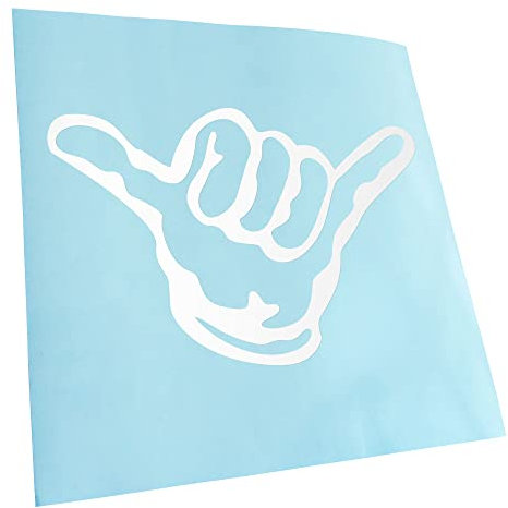 Kiwistar - Autoaufkleber - Weiß - 15,5x10cm Hang loose - Alles locker - Shaka - Heckscheibe Auto Aufkleber wetterfest für Kfz LKW Mofa Truck - Sticker außen selbstklebend Tuning Zubehör für Fenster