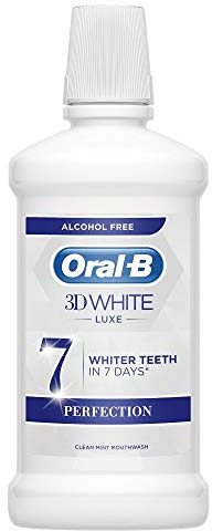 Oral-B 3D White Luxe Perfection Mouthwash, Clean Mint Flavour, 500 ml