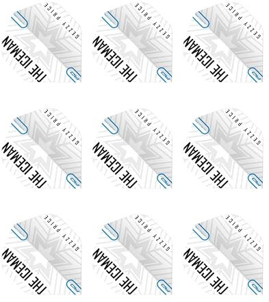 RED DRAGON Hardcore Gerwyn Price - White & Grey Snowflake Logo Flights (3 Sätze pro Packung)