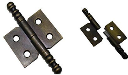 HKB Möbelband brüniert mit Zierkopf, 30 x 40 mm, rechter Anschlag, 2 Stück, 9100433
