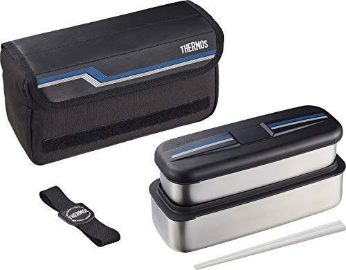 Thermos DSD-1104W L-BK Fresh Lunch Box, 3.4 fl oz (1,100 ml), Line Black