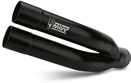 MIVV SLIP-ON STANDARD DOUBLE GUN Edelstahl schwarz kompatibel mit BENELLI 502C 500 ccm ab Bj. 19