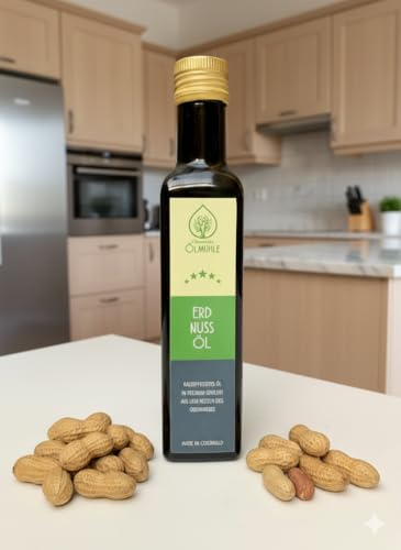 Odenwälder Lebensmittel Premium Erdnuss-Öl, aus besten Erdnüssen, Ideal zum Anbraten, für Dressings & kreative Gerichte – Made in Germany – 250ml