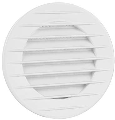 VONLIS Rejilla de ventilación redonda, 80 mm de diámetro, color blanco