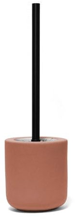 Douceur d'Intérieur, Brosse WC (Diamètre 11.4 x 38 cm) Mambo Terracotta, Grès Soft Touch