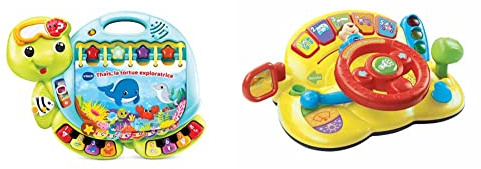 VTech - Mon Super Imagier des Découvertes, Livre Interactif Enfant, Livre Musical Tortue – Version FR & 166605 - Jouet Musical - Vroum Vroum des Découvertes - Version FR