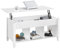 Yaheetech Table Basse de Salon avec Plateau Relevable, Fonctionelle en Bois MDF et Métal, Table élévatrice avec Compartiments Ouverts, Pieds Réglables, Moderne, 104,5 x 49,5 x（49-63） cm Blanc