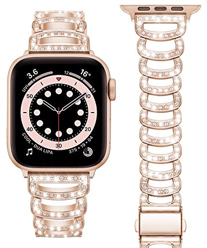 Cinturino Compatibile con Apple Watch SE Series 7/6/5/4/3/2/1 Cinturino di Ricambio Cinturino in Metallo Cinturino con Strass Cinturino in Metallo con Brillantini Cinturino da Polso,C,42/44/45mm