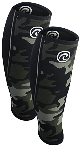 Rehband Neopren Wadenbandage 1 Stück oder 1 Paar, Kompressionsbandage für Wade und Schienbein, Schienbeinschutz für Deadlifts, Farbe:Camo - 1 Paar, Größe:M