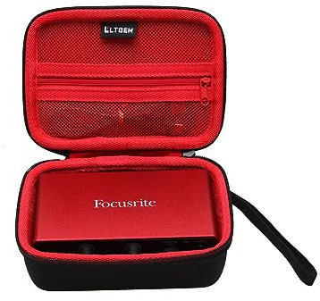 L LTGEM Hard Case for Focusrite Scarlett Solo 3rd Gen, Solo 4th Gen - Portable Travel Bag (Case Only) - Red