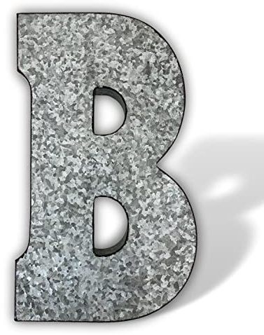 XXL 52cm Buchstabe Ziffer Zahl Zink Metall Dekoration Garten 3D Größe B