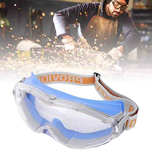 Cryfokt UV Protected Safety Glasses, Blocking Glasses, Anti Chemical Splashing Outdoor Working for Industry Protecting Eyes (Blue)