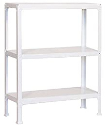 Wohnregal Living Koala Metal mit 3 Fachböden | HxBxT 90x80x30cm | Fachlast 150kg | Weiß/Weiß Zimmerregal, Standregal, Bücherregal, Küchenregal, Kellerregal, Steckregal, Garagenregal, Lagerregal