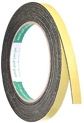 QUARKZMAN 10mm W 1mm T 16.4 Pies Espuma Sellado Cinta x 1uds Auto Adhesivo EVA Burletes Sonido Prueba Sello Tira para Puertas Espacio Bloque