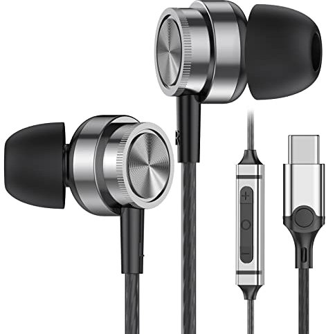 USB C Headphones for Samsung Galaxy S23 Ultra S22 S21 FE S20 A53, USB C Earphones with microphones type c in ear headphones wired Earphones Compatible with ipad Pro 2022/2021,Pixel 7/6/5/4 and etc